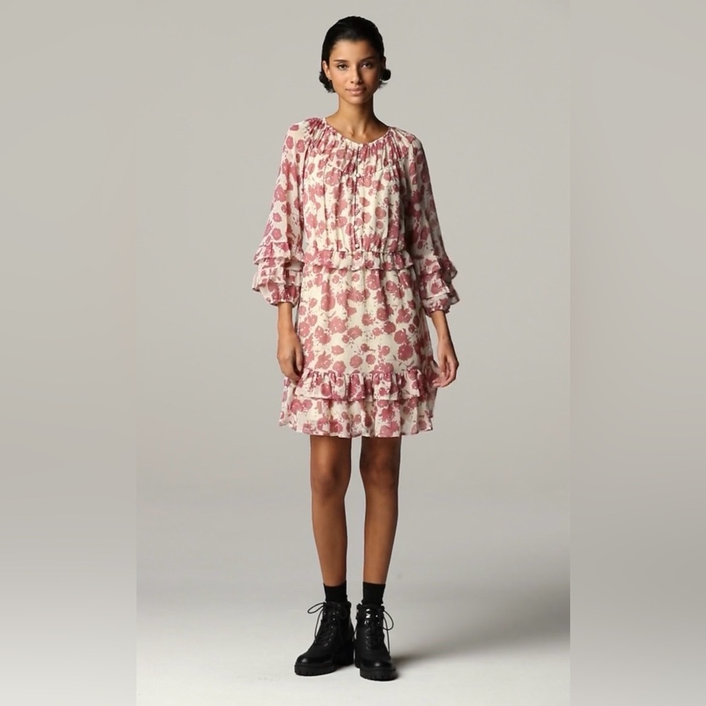 Simply Vera Floral Chiffon Ruffle Dress